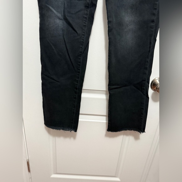 HUDSON High Rise Zoeey Deep Cuff Straight Crop Jeans Women’s Size 27 Black Faded - Picture 5 of 16